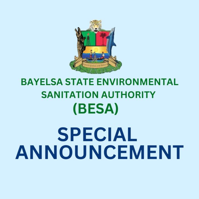 Bayelsa State Environmental Sanitation Announcement for October 2024
