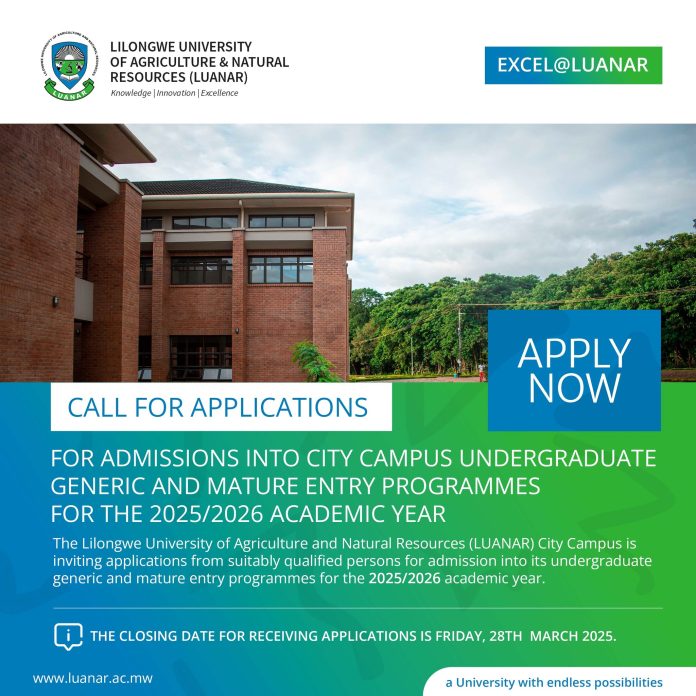 LUANAR Generic and Mature Entry Programmes 2025/2026 Undergraduate Admission