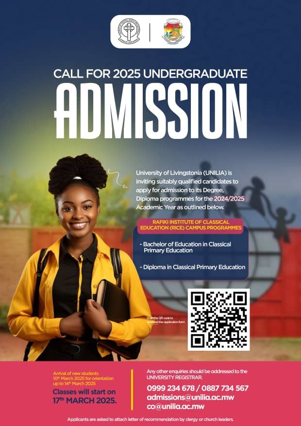 University of Livingstonia (UNILIA) 2025 Undergraduate Admission