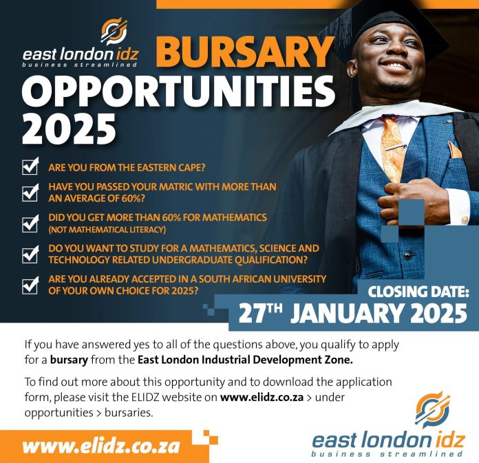 ELIDZ Bursary Opportunities 2025 for South Africans (Form)