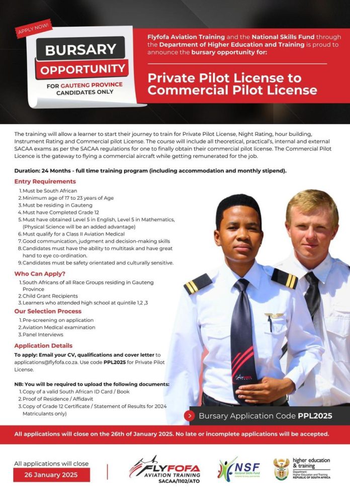 FlyFofa Aviation Training 2025 Opportunities for Gauteng Youths