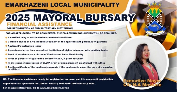 Emakhazeni Local Municipality Mayoral Bursary 2025 Financial Assistance