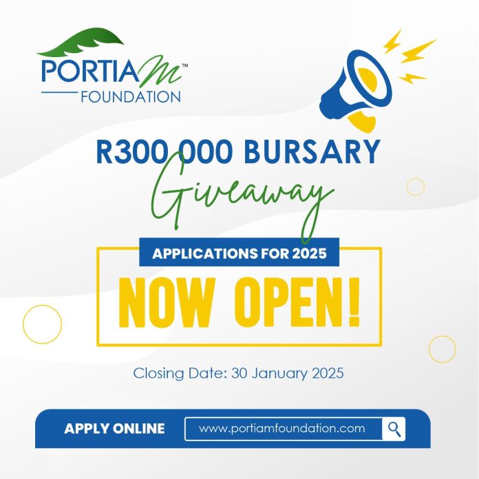 Portia M Foundation R300 000 Bursary 2025 For Undergraduate Studies