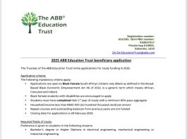 ABB Education Trust 2025 Bursary Application for South Africans