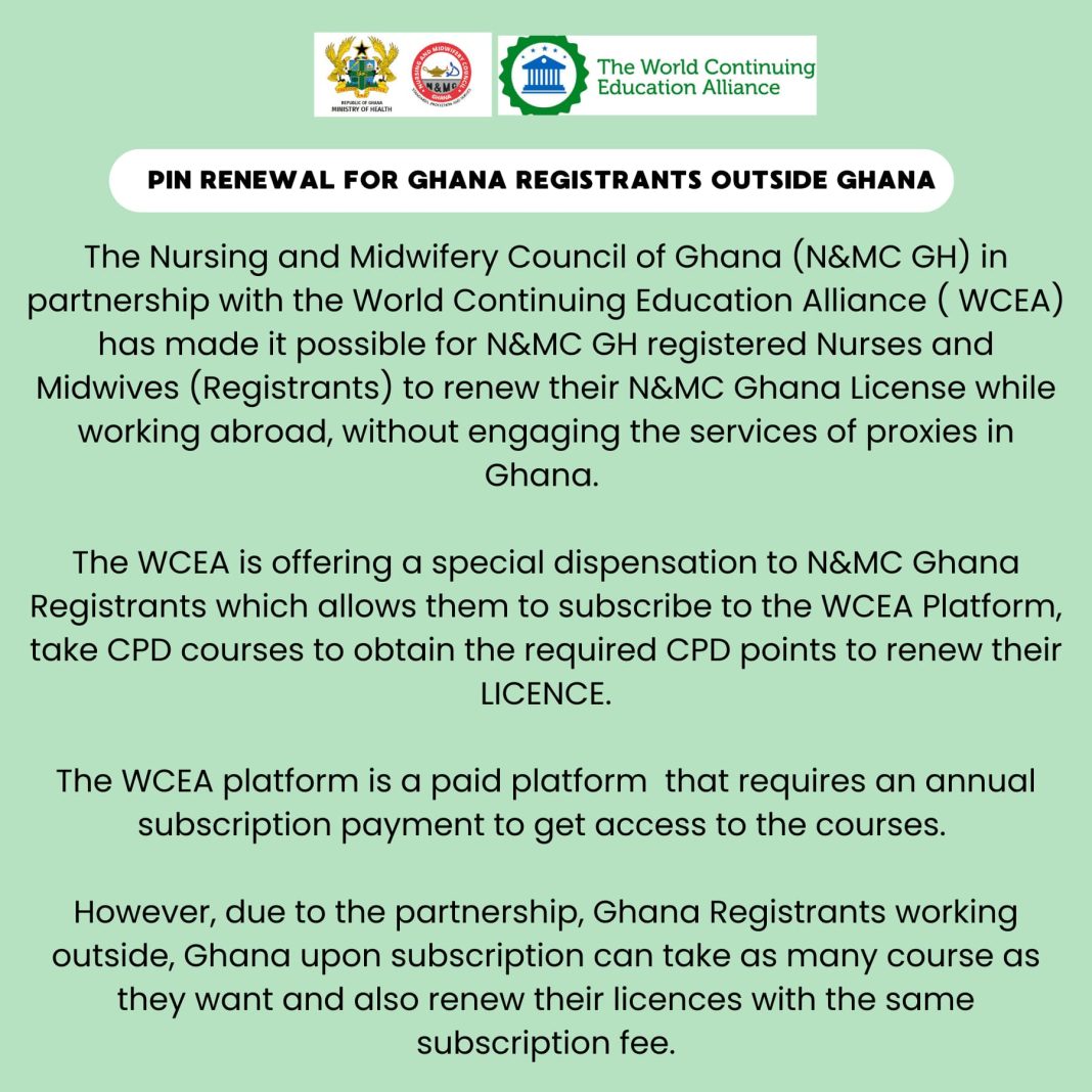PIN RENEWAL FOR GHANA REGISTRANTS OUTSIDE GHANA