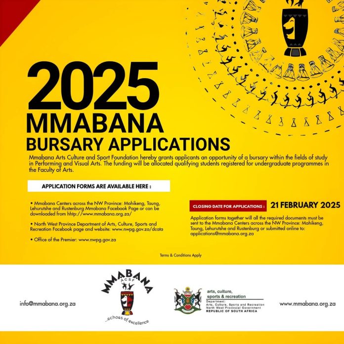 Mmabana Bursary Applications 2025 for South Africans (Form Available)