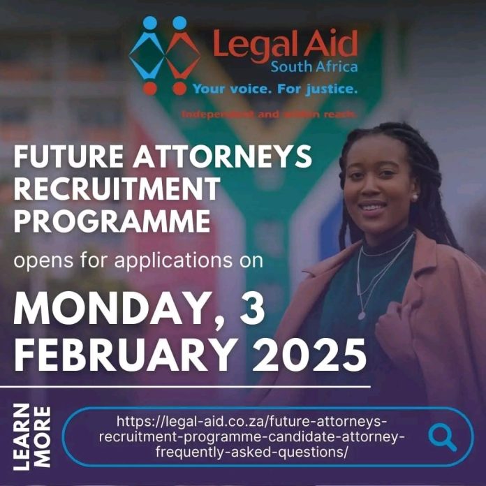 Legal Aid South Africa Future Attorneys Recruitment Programme 2025