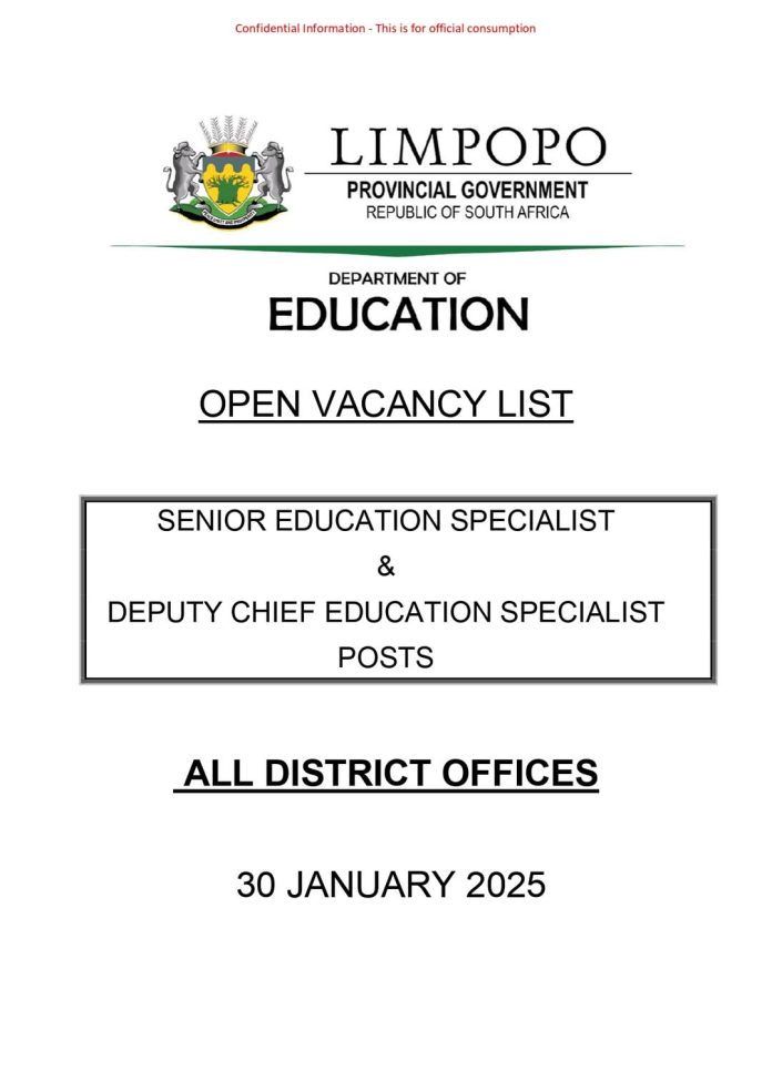 Limpopo Department of Education Vacancies x97 Post 2025