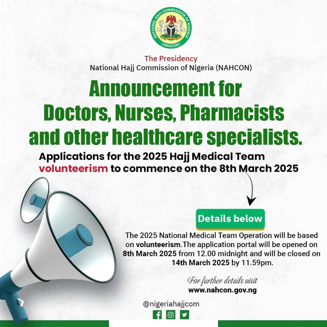 NAHCON Recruitment 2025 for Medical Professionals
