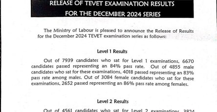 Ministry of Labour Malawi Releases TEVET Examination Results for December 2024 Series