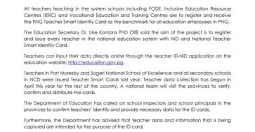 How to Register And Receive Your PNG National Teacher Smart Identity Cards