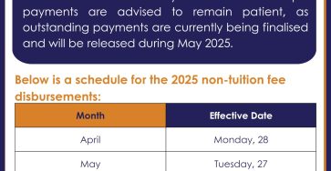NSFAF 2025 Pay Dates For Non-tuition Fee Disbursements