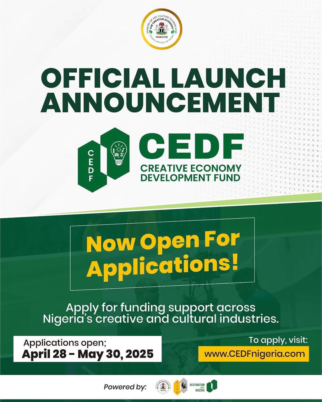 Creative Economy Development Fund (CEDF) For Nigerian Creatives