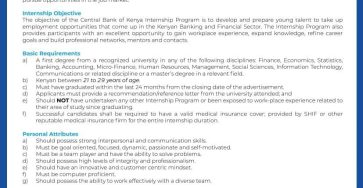 How to Apply for Central Bank of Kenya Internship Program 2025
