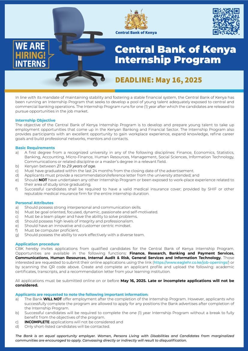 How to Apply for Central Bank of Kenya Internship Program 2025