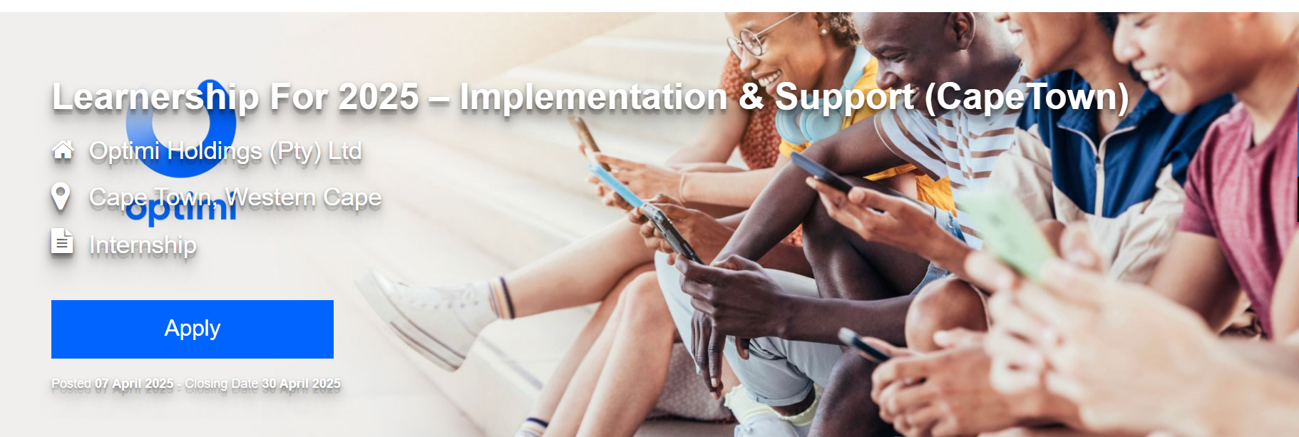 Optimi Learnership for 2025 – Implementation & Support Opportunity in Capetown