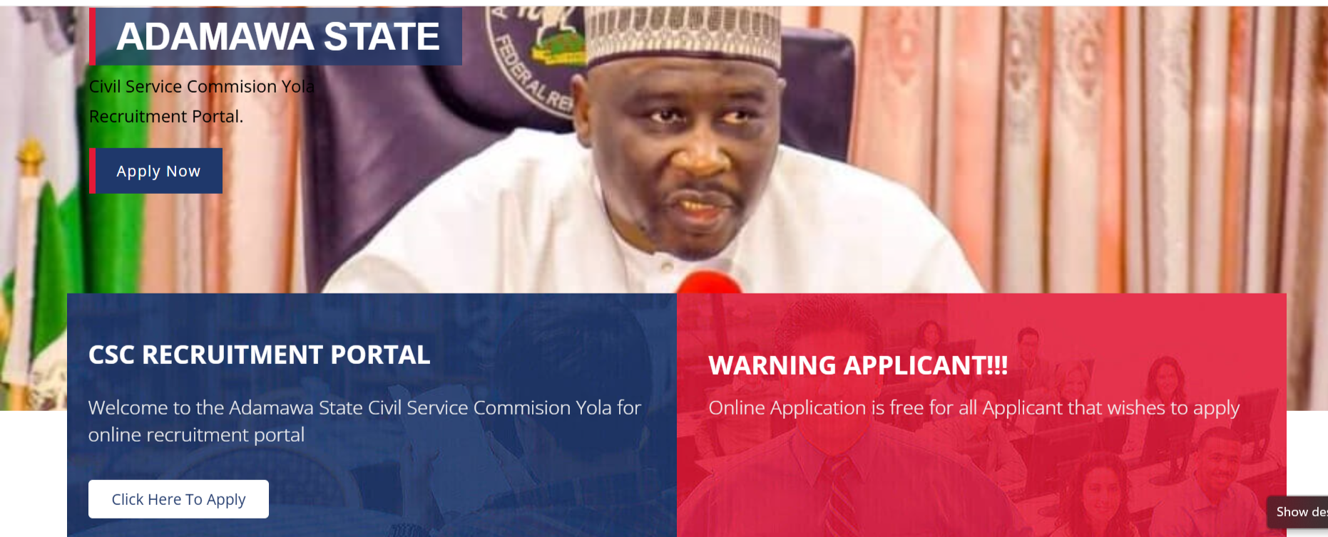 Adamawa State Civil Service Commission (CSC) 2025 Recruitment For indigines