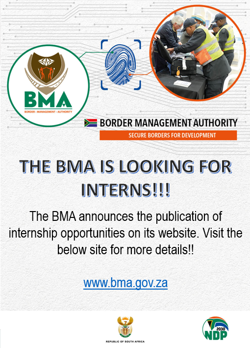The Border Management Authority (BMA) 2025-2027 Internship Programme for South African Youths
