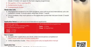 University of Namibia (UNAM) 2026 Online Applications now open