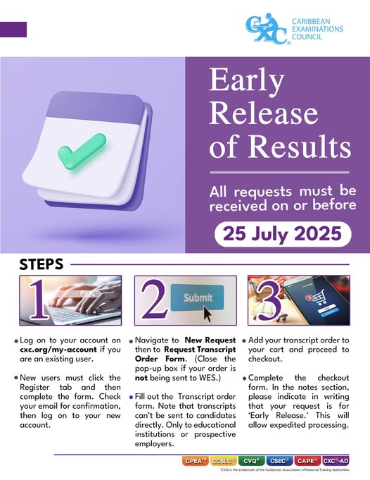 How to Apply for Early Release of Results from Caribbean Examinations Council