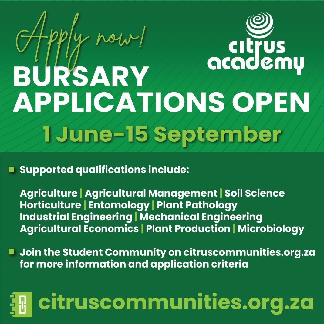 Citrus Academy Bursary Fund 2025 Application for South Africans
