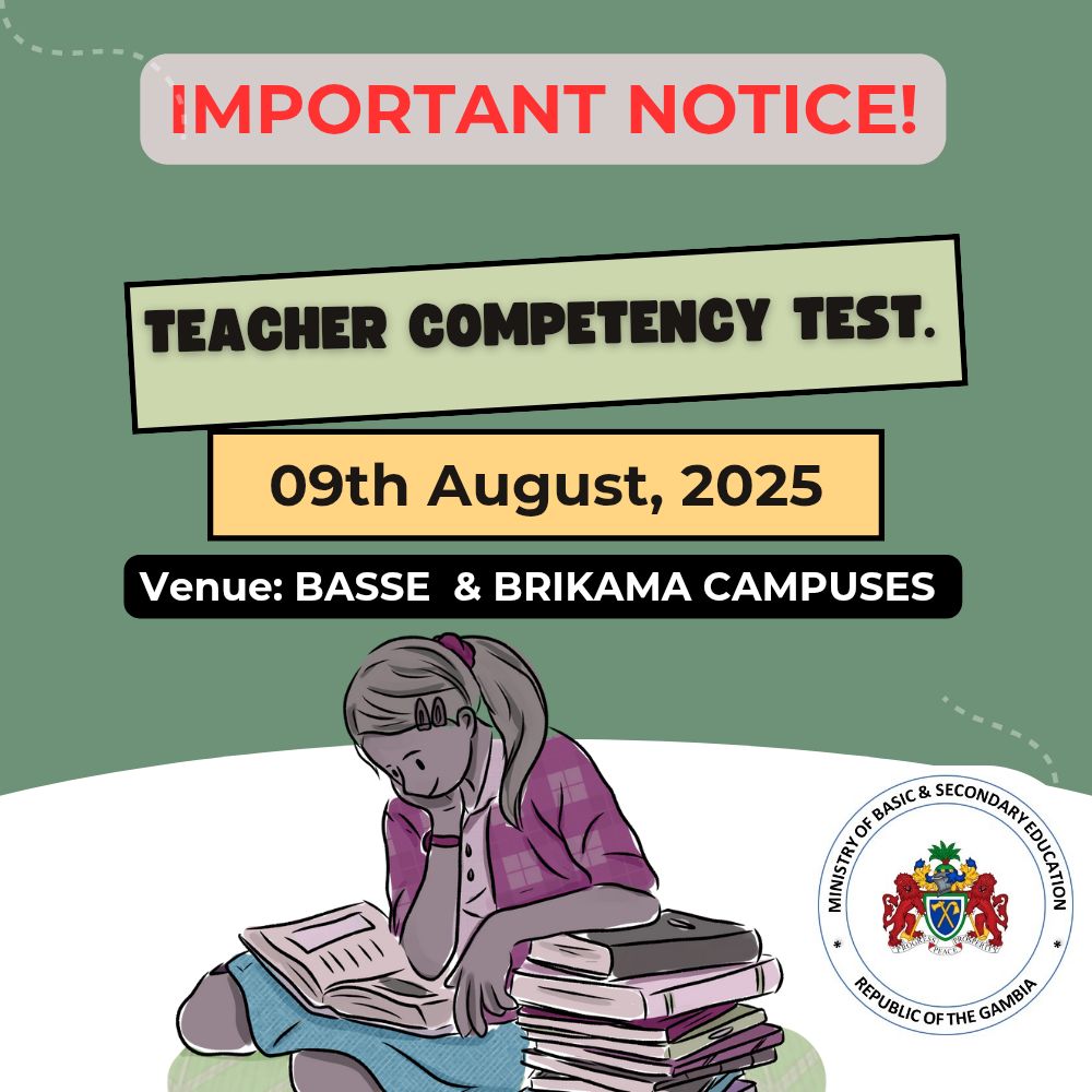 Mandatory Teacher Exams Set for August 9: Gambia's MoBSE and WAEC to Assess All Pre-Service & In-Service Trainees