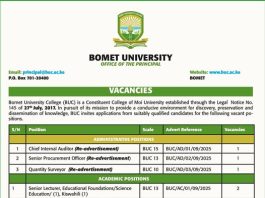 Bomet University College (BUC) Recruitment 2025