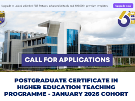 University of Malawi (UNIMA) Postgraduate Certificate in Higher Education Teaching Programme – January 2026 Cohort