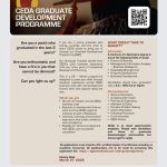 CEDA Graduate Development Programme 2026 advert showing 24 month training, eligible degree fields, and closing date 27 March 2026
