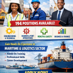 oung Kenyan professionals at a port, promoting 194 internship and apprenticeship positions with Kenya Ports Authority