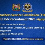 Teachers Service Commission Kenya recruitment poster showing 170 job vacancies and application deadline 23 March 2026