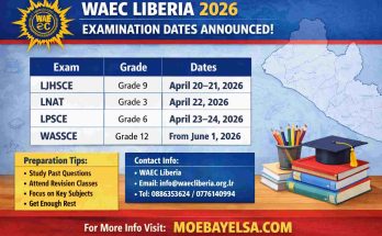 WAEC Liberia 2026 exam dates for LJHSCE, LNAT, LPSCE and WASSCE examination schedule
