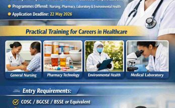 IHS Botswana admissions 2026 2027 now open with nursing pharmacy laboratory and environmental health programmes deadline 22 May 2026