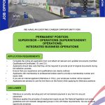 Official Metrobus job advertisement for a permanent Supervisor: Operations position in Johannesburg, showing application requirements and closing date.