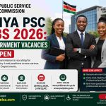 Kenyan professionals with Kenya PSC Jobs 2026 poster showing 115 government vacancies and application deadline 28 May