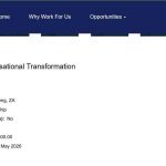 Official Road Accident Fund job posting for Organisational Transformation Internship 2026 in Centurion